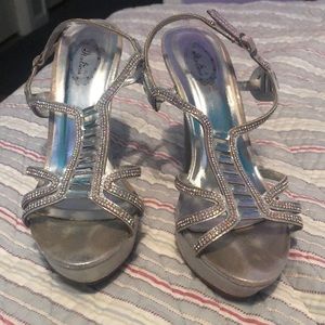 Silver stilettos